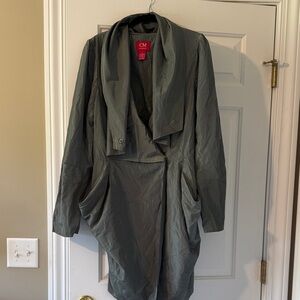 Ciao Milano Women's Elegant Green/Gray Trench Coat